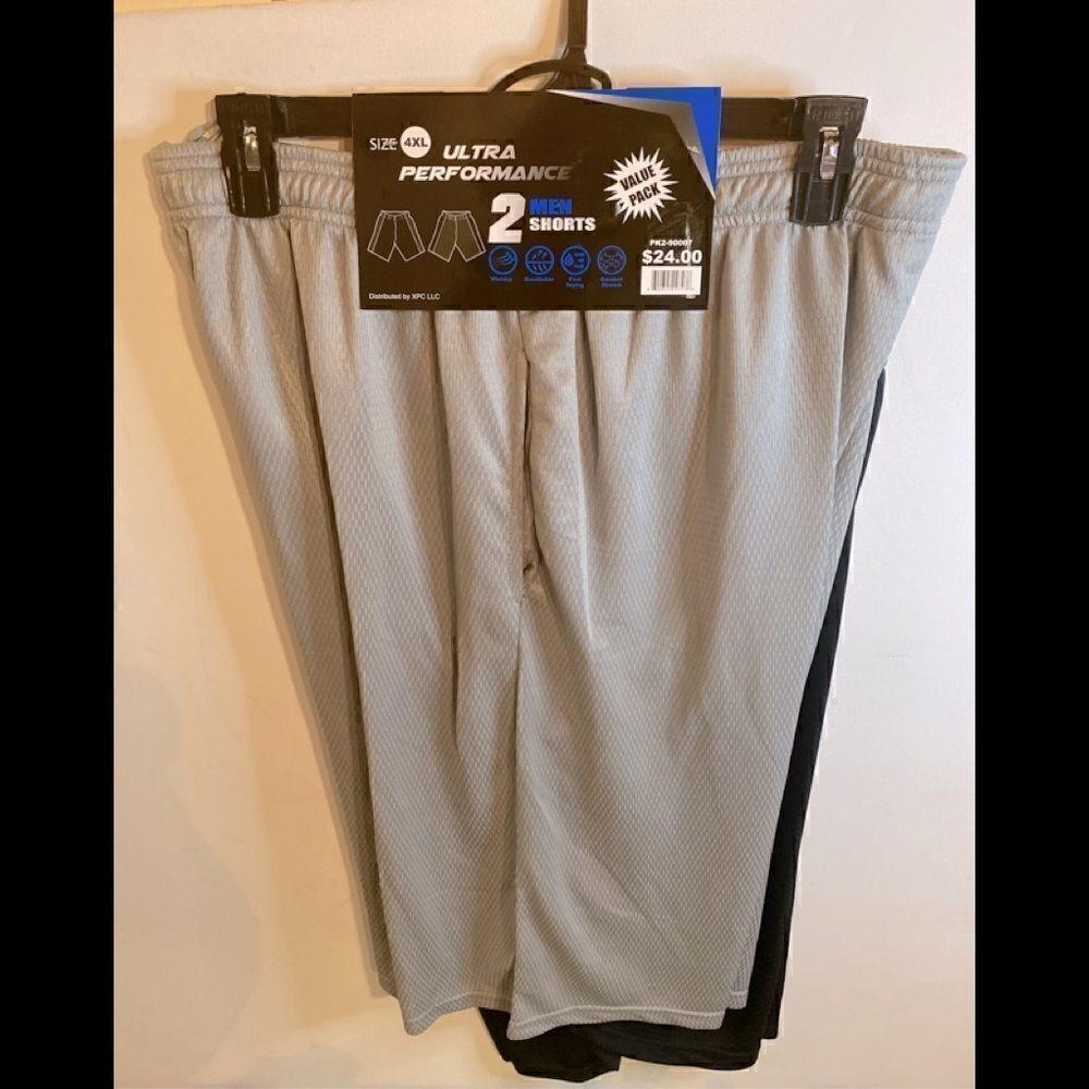 💥Ultra Performance 2 Men Value Pack Athletic Works Dazzle Shorts Sizes: 3XL 4XL
